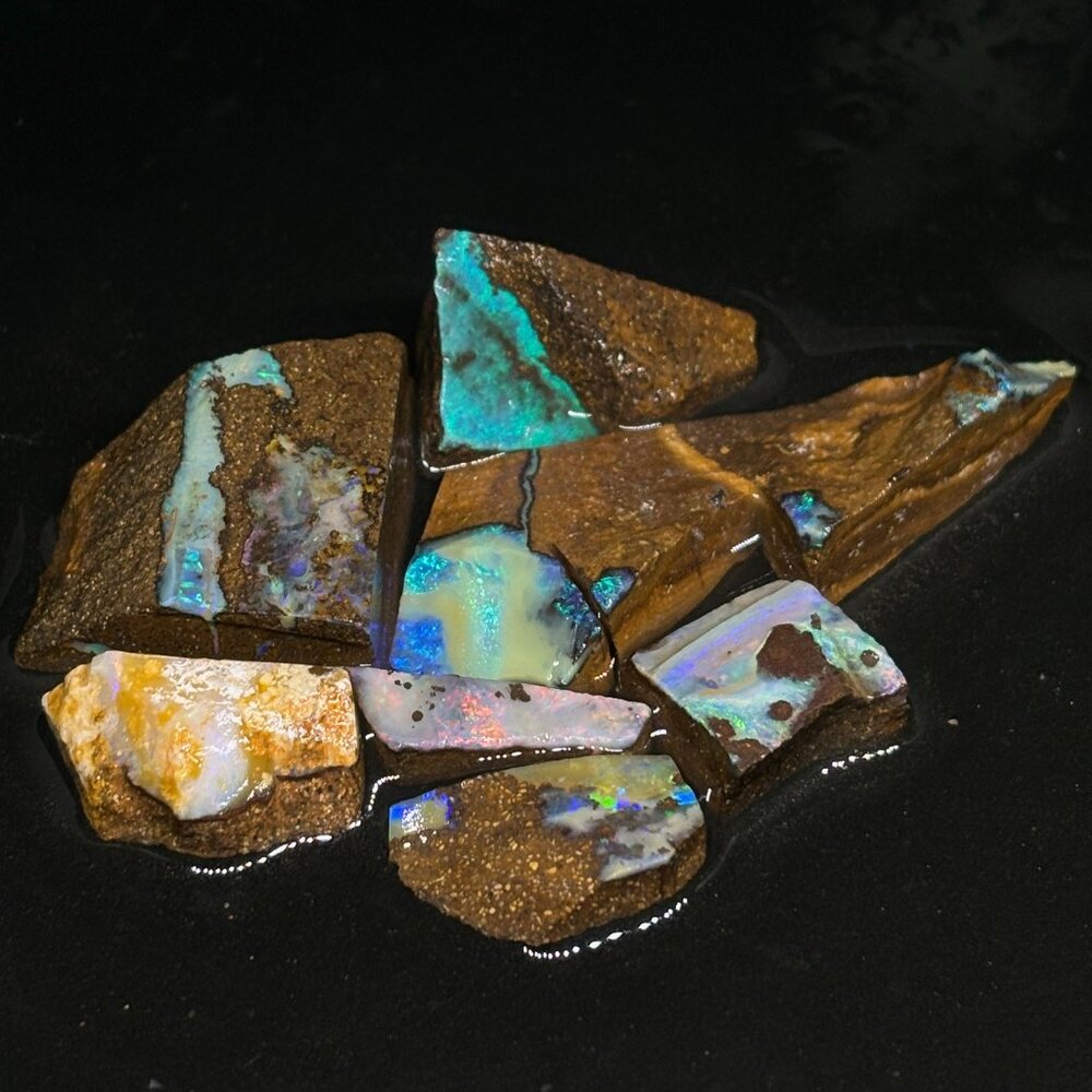 Dazzling Rough Uncut Australian Winton Boulder Opal Parcel